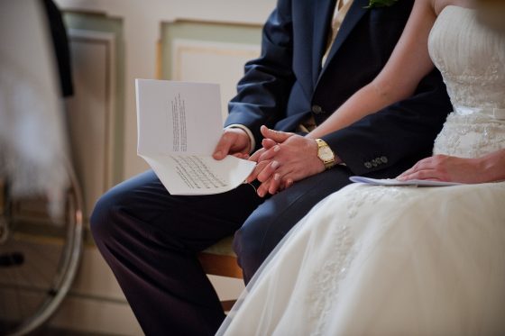 Couple gives wedding speech in church