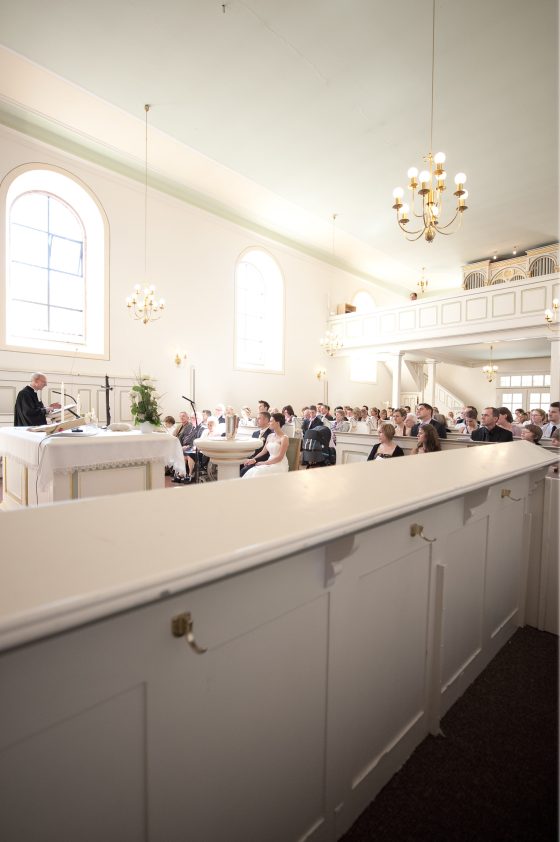 Service in a brightly lit church